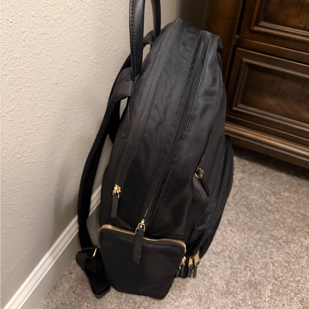 TUMI Voyageur Carson Laptop Backpack, Black with Gold Hardware - Picture 5 of 13